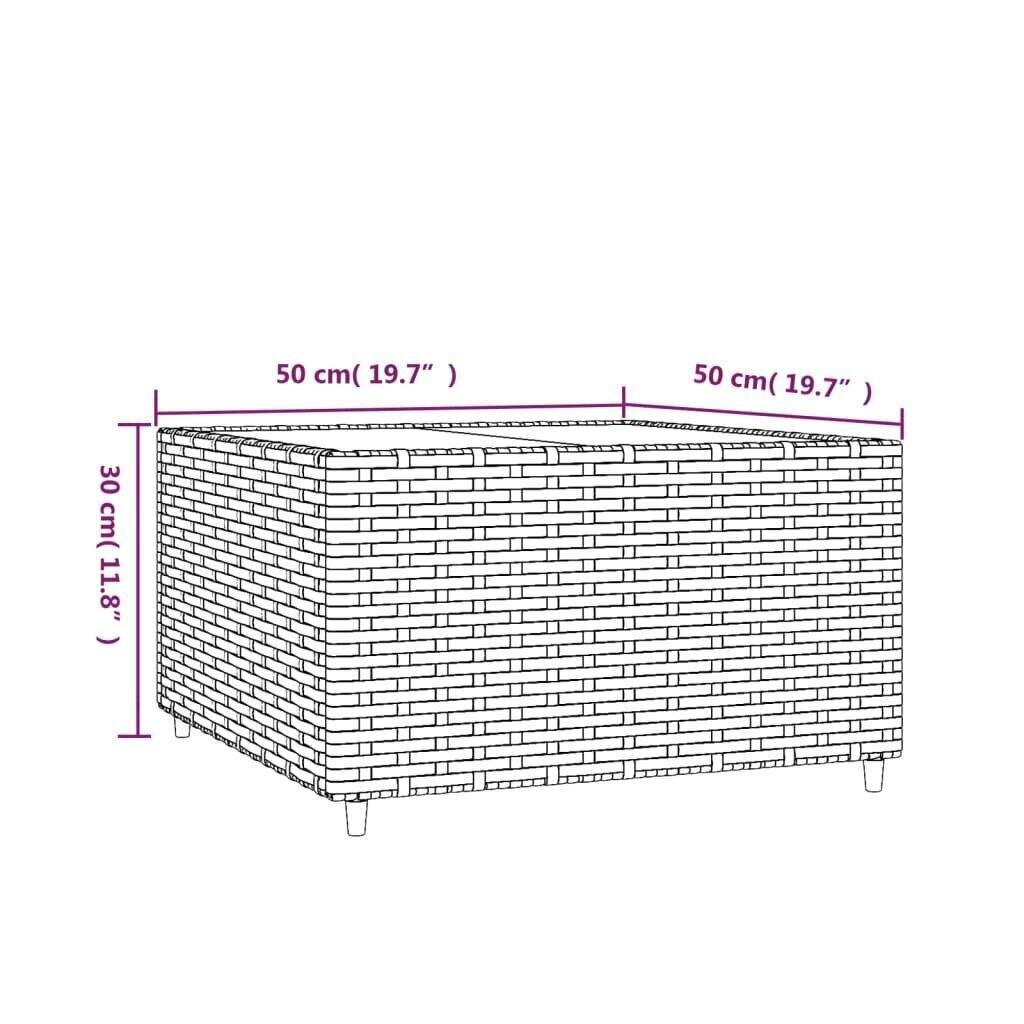 Puutarhapöytä ruskea 50x50x30 cm polyrottinki hinta ja tiedot | Puutarhapöydät | hobbyhall.fi