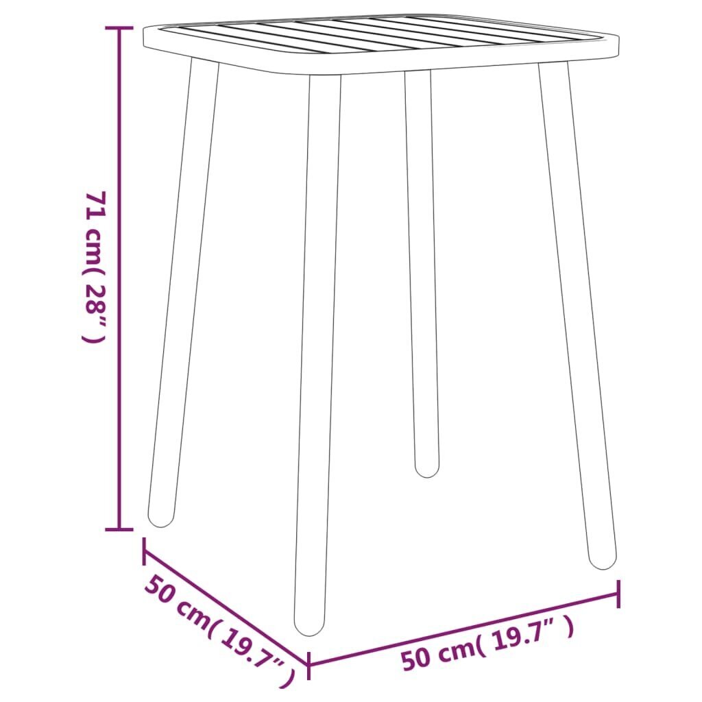 Puutarhapöytä antrasiitti 50x50x71 cm teräs hinta ja tiedot | Puutarhapöydät | hobbyhall.fi