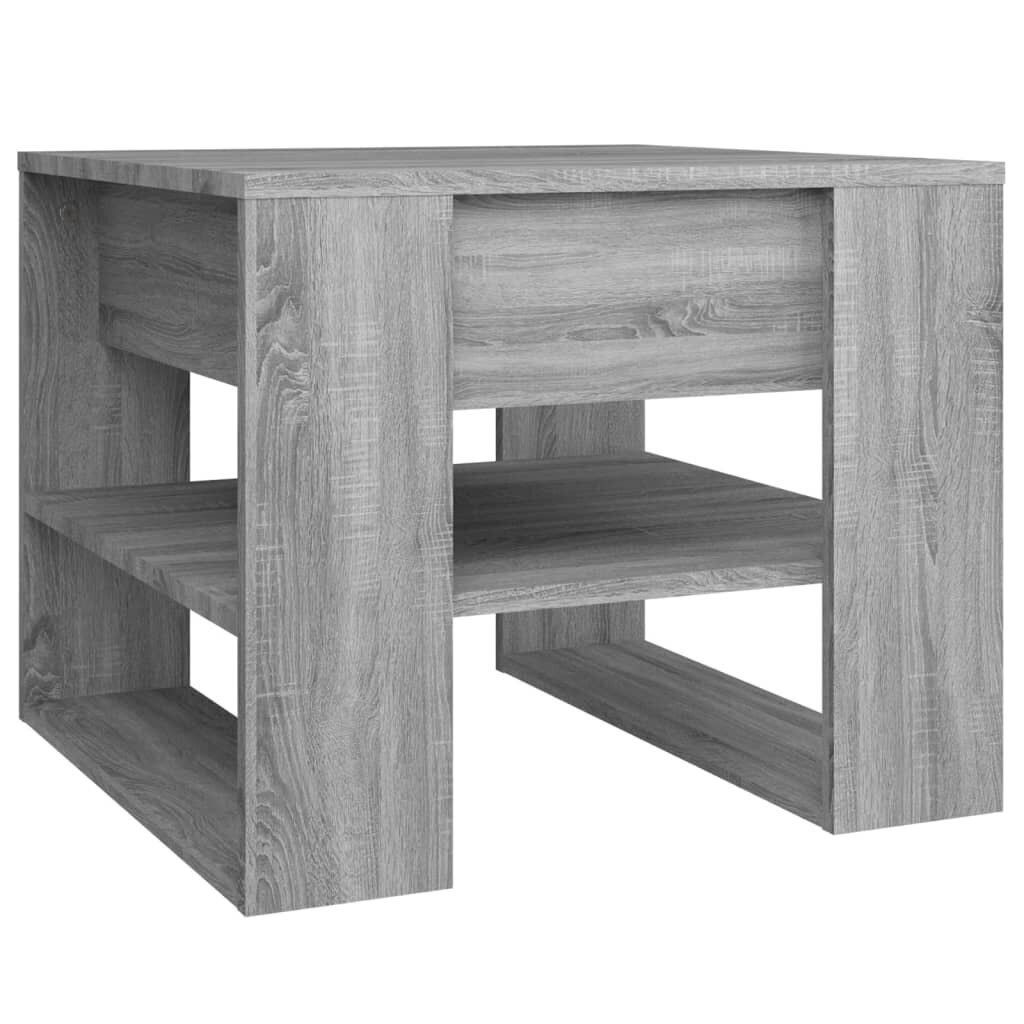 Sohvapöytä harmaa Sonoma 55,5x55x45 cm tekninen puu hinta ja tiedot | Sohvapöydät | hobbyhall.fi