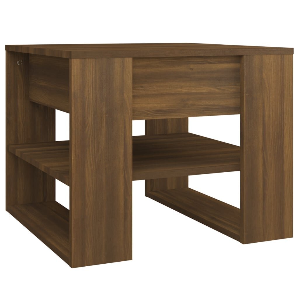Sohvapöytä ruskea tammi 55,5x55x45 cm tekninen puu hinta ja tiedot | Sohvapöydät | hobbyhall.fi