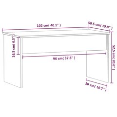 Sohvapöytä savutammi 102x50,5x52,5 cm tekninen puu hinta ja tiedot | Sohvapöydät | hobbyhall.fi