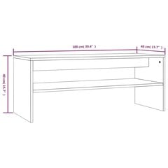 Sohvapöytä harmaa Sonoma 100x40x40 cm tekninen puu hinta ja tiedot | Sohvapöydät | hobbyhall.fi