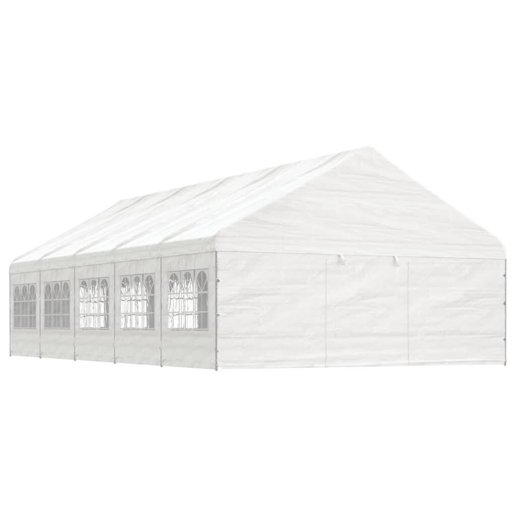 Huvimaja katolla valkoinen 11,15x5,88x3,75 m polyeteeni hinta ja tiedot | Puutarhapaviljongit | hobbyhall.fi