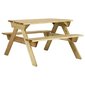 Piknikpöytä penkeineen, 110x123x73 cm, ruskea hinta ja tiedot | Puutarhapöydät | hobbyhall.fi
