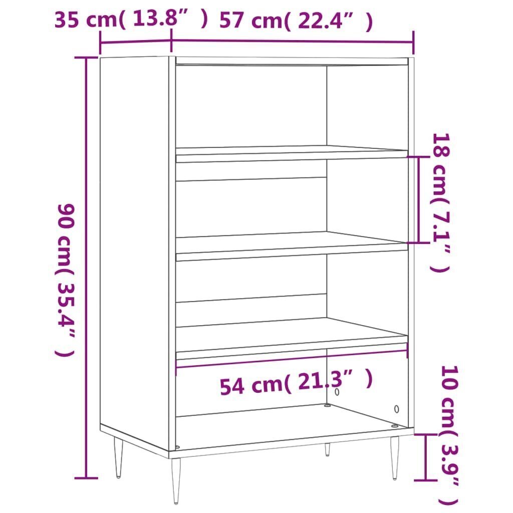 Kaappi Sonoma-tammi 57x35x90 cm tekninen puu hinta ja tiedot | Lipastot | hobbyhall.fi