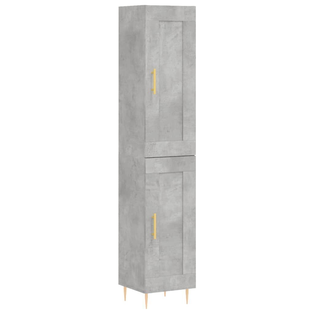 Kaappi betoninharmaa 34,5x34x180 cm tekninen puu hinta ja tiedot | Lipastot | hobbyhall.fi