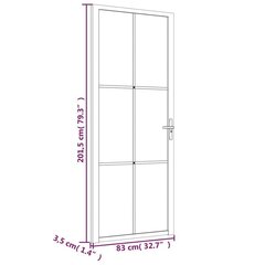 Sisäovi 83x201,5 cm valkoinen ESG-lasi ja alumiini hinta ja tiedot | Sisäovet | hobbyhall.fi