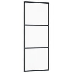 Liukuovi ESG-lasi ja alumiini 76x205 cm musta hinta ja tiedot | Sisäovet | hobbyhall.fi