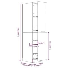 Apteekkarinkaappi harmaa Sonoma 30x42,5x150 cm tekninen puu hinta ja tiedot | Olohuoneen kaapit ja lipastot | hobbyhall.fi