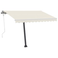 Manuaalisesti sisäänkelattava markiisi LEDillä 350x250 cm kerma hinta ja tiedot | Aurinkovarjot ja markiisit | hobbyhall.fi