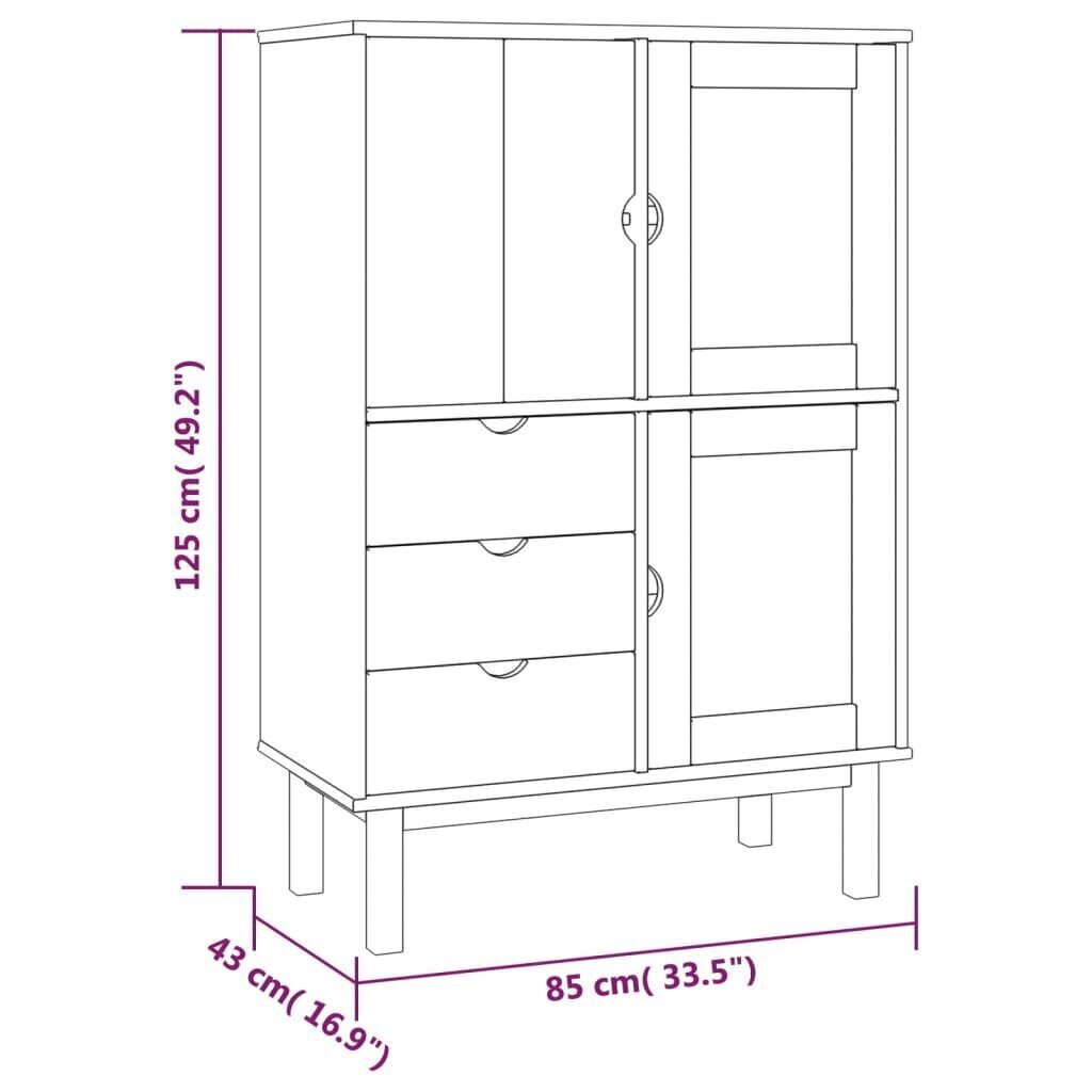 Kaappi OTTA 85x43x125 cm täysi mänty hinta ja tiedot | Olohuoneen kaapit ja lipastot | hobbyhall.fi