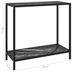 Konsolipöytä musta 80x35x75 cm karkaistu lasi hinta ja tiedot | Sivupöydät | hobbyhall.fi