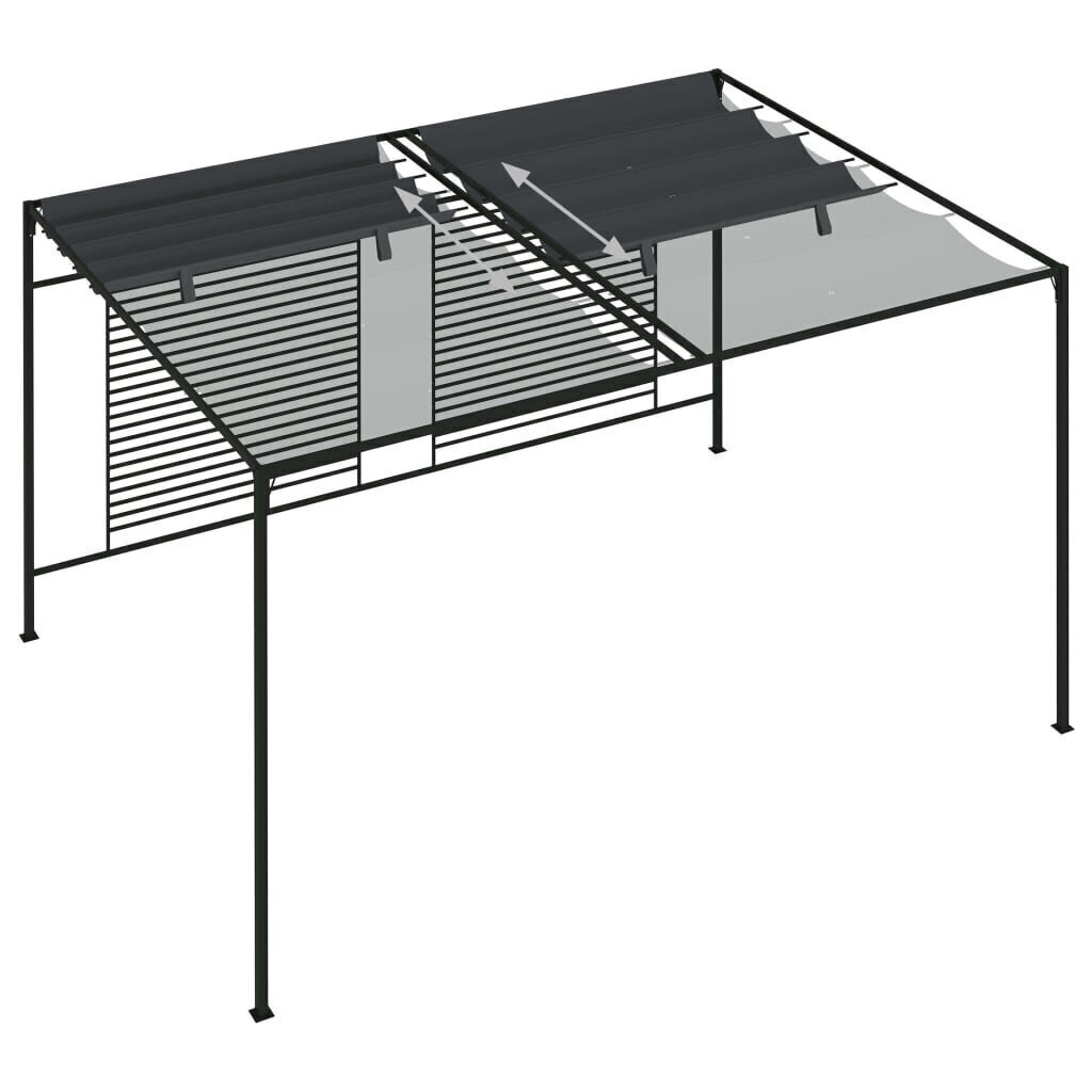 Huvimaja sisäänvedettävä katto 4x3x2,3 m antrasiitti 180 g/m² hinta ja tiedot | Puutarhapaviljongit | hobbyhall.fi