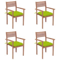 Puutarhatuolit tyynyillä, 4 kpl, vihreä hinta ja tiedot | Puutarhatuolit | hobbyhall.fi