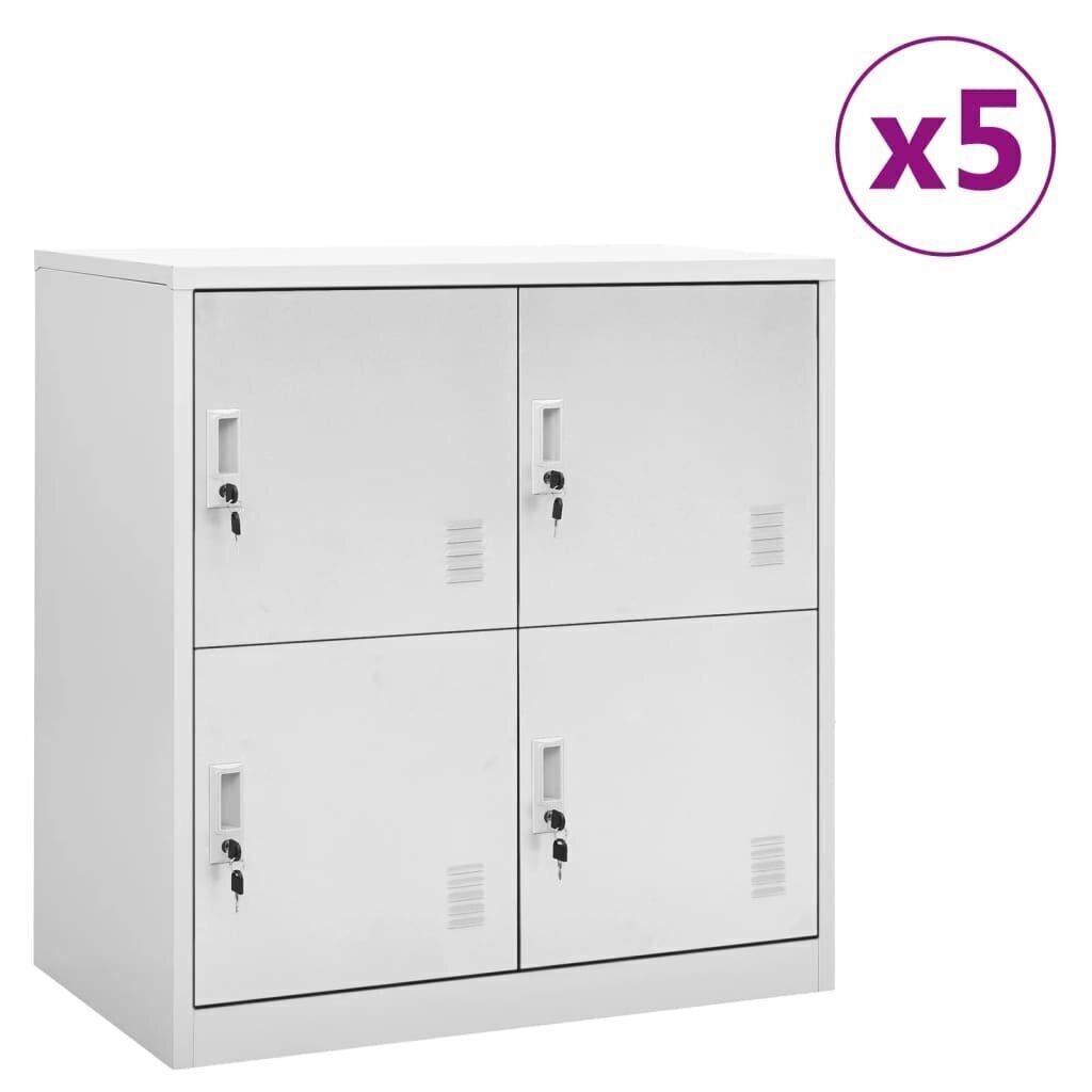 Pukukaapit 5 kpl vaaleanharmaa 90x45x92,5 cm teräs hinta ja tiedot | Olohuoneen kaapit ja lipastot | hobbyhall.fi