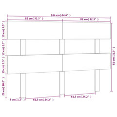 Sängynpääty musta 164x3x81 cm täysi mänty hinta ja tiedot | Sängyt | hobbyhall.fi