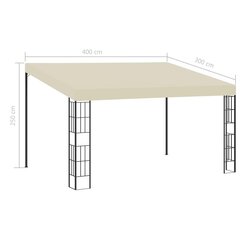 Seinään kiinnitettävä huvimaja 3x4 m kerma kangas hinta ja tiedot | Puutarhapaviljongit | hobbyhall.fi