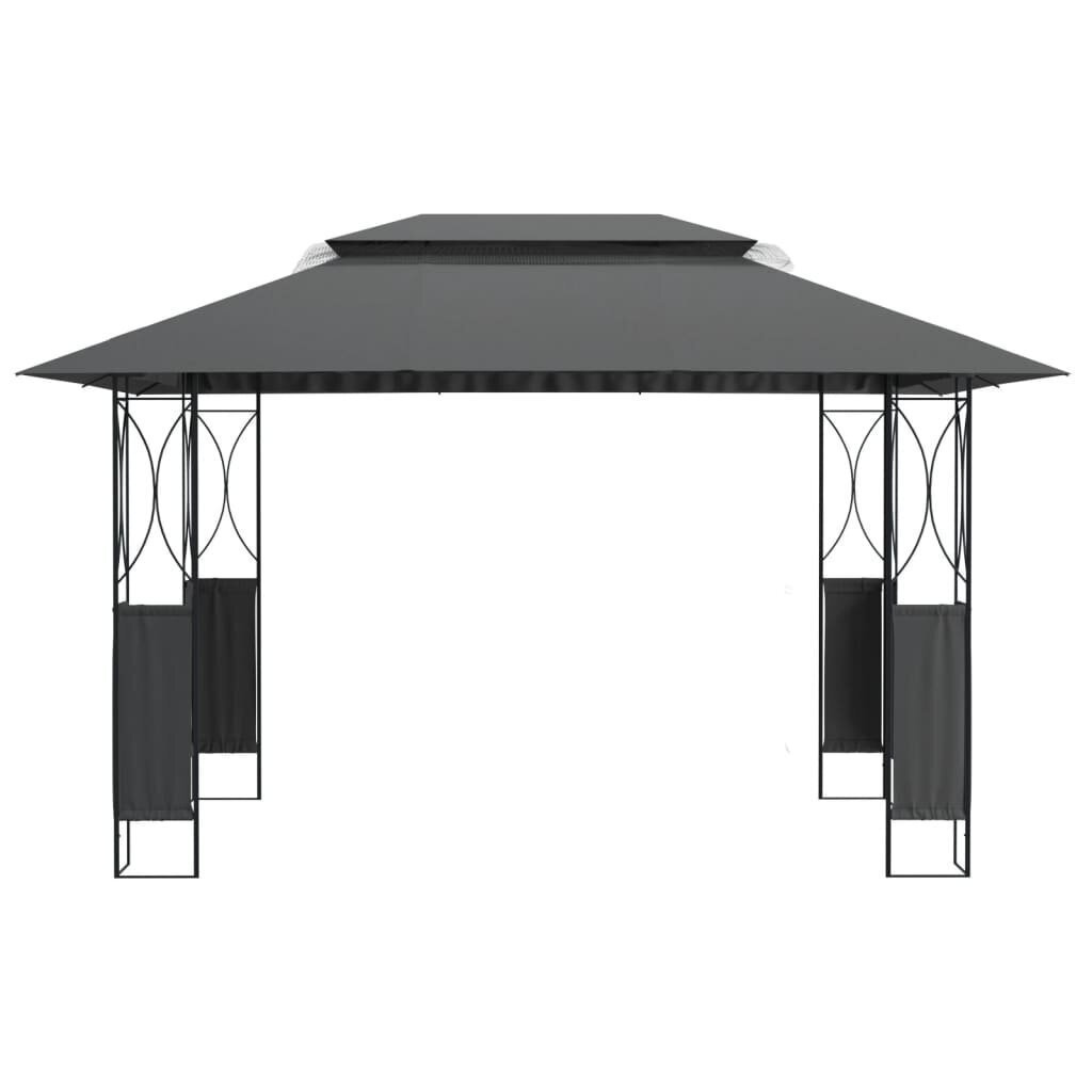 Huvimaja katolla antrasiitti 400x300x270 cm teräs hinta ja tiedot | Puutarhapaviljongit | hobbyhall.fi