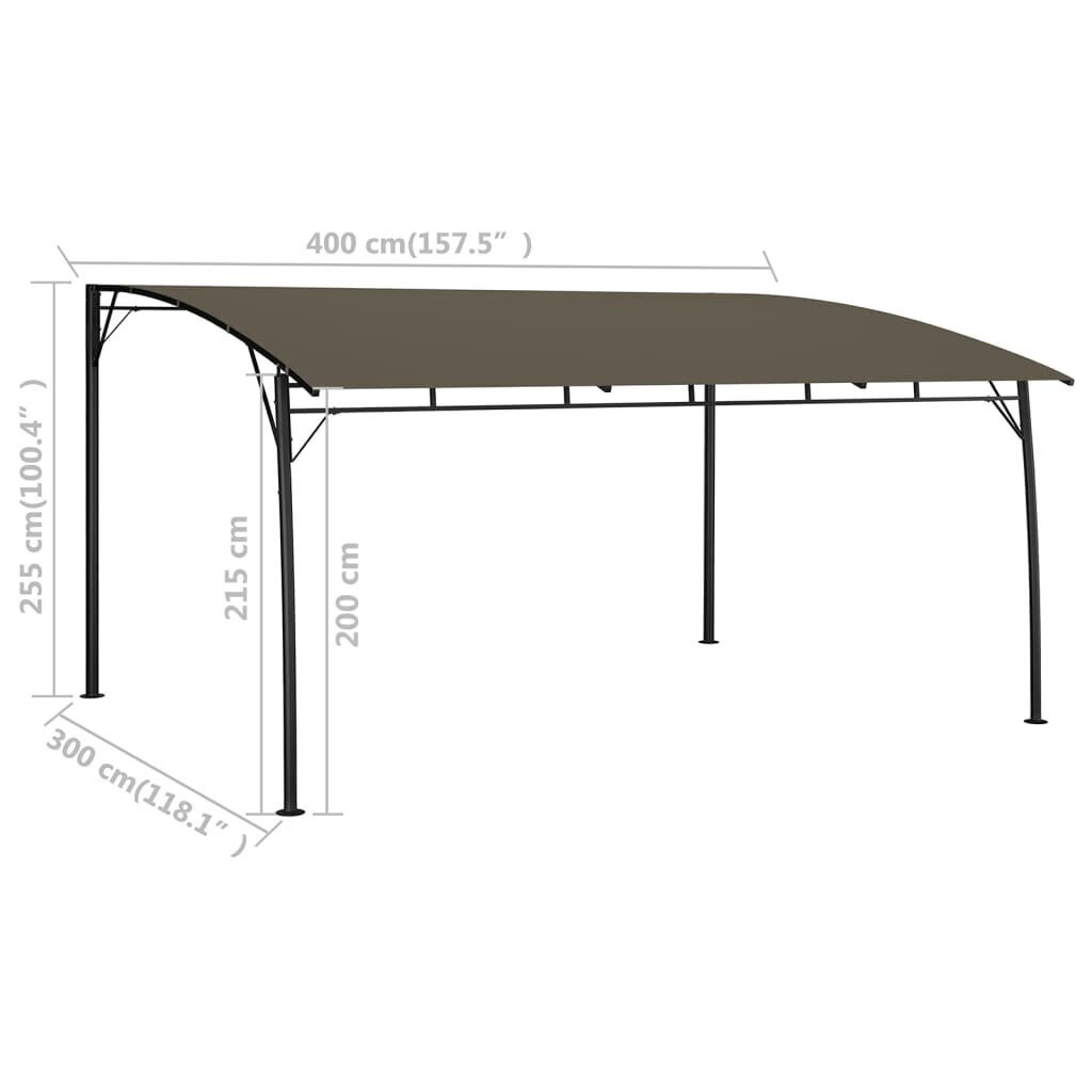 Puutarhamarkiisi auringosta, taupe väri, 4x3x2,55m hinta ja tiedot | Puutarhapaviljongit | hobbyhall.fi