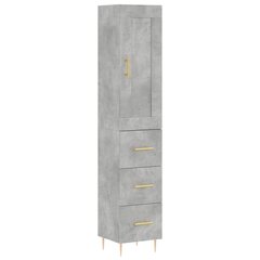 Kaappi betoninharmaa 34,5x34x180 cm tekninen puu hinta ja tiedot | Lipastot | hobbyhall.fi