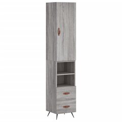 Kaappi harmaa Sonoma 34,5x34x180 cm tekninen puu hinta ja tiedot | Lipastot | hobbyhall.fi