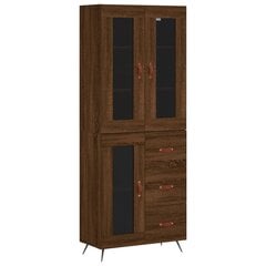 Kaappi ruskea tammi 69,5x34x180 cm tekninen puu hinta ja tiedot | Lipastot | hobbyhall.fi