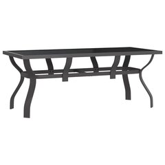 Puutarhapöytä harmaa ja musta 180x80x70 cm, teräs ja lasi hinta ja tiedot | Puutarhapöydät | hobbyhall.fi