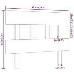 Sängynpääty musta 93,5x3x81 cm täysi mänty hinta ja tiedot | Sängyt | hobbyhall.fi