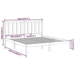 Sängynrunko musta täysi puu 140x200 cm hinta ja tiedot | Sängyt | hobbyhall.fi