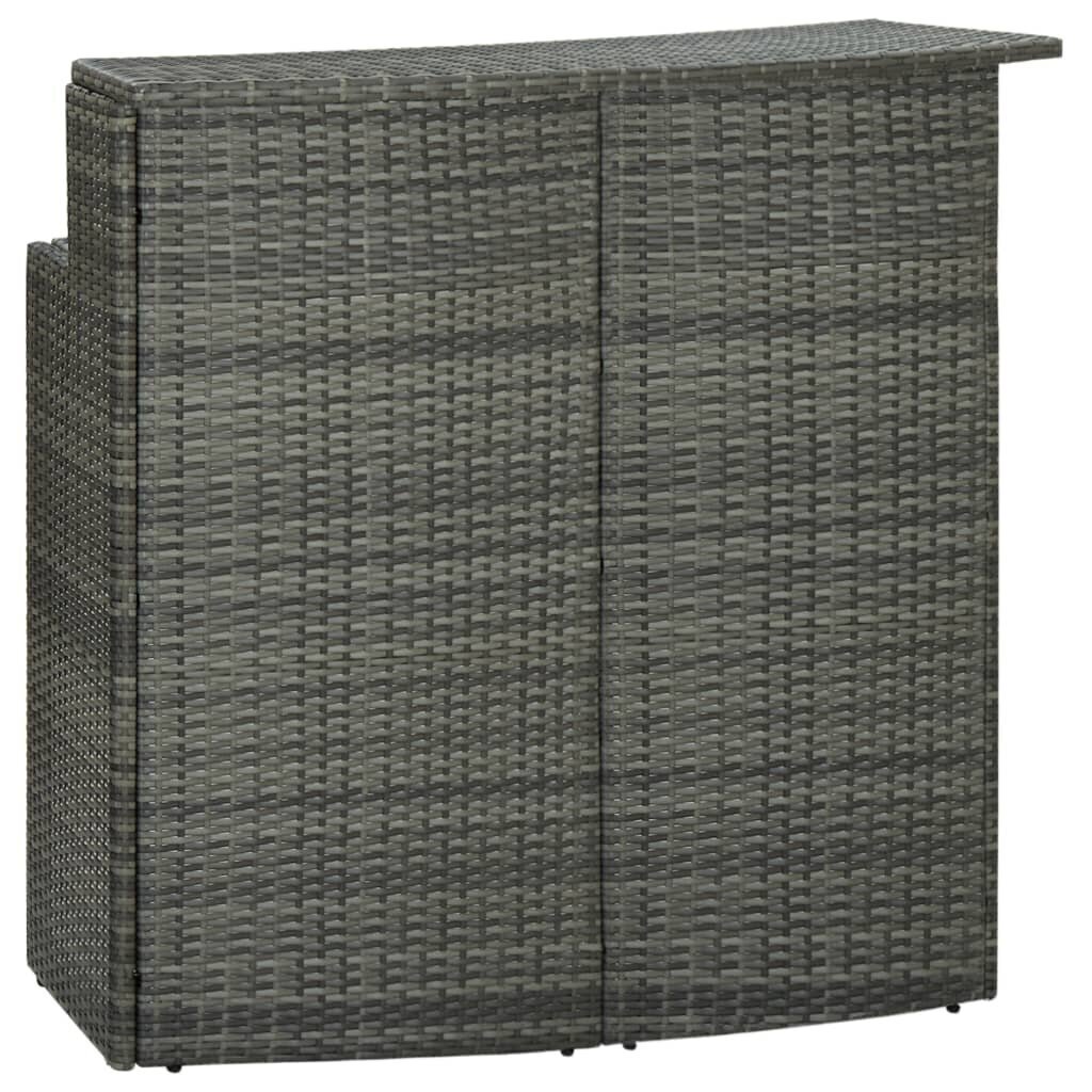 Puutarhan baaripöytä harmaa 120x55x110 cm polyrottinki hinta ja tiedot | Puutarhapöydät | hobbyhall.fi