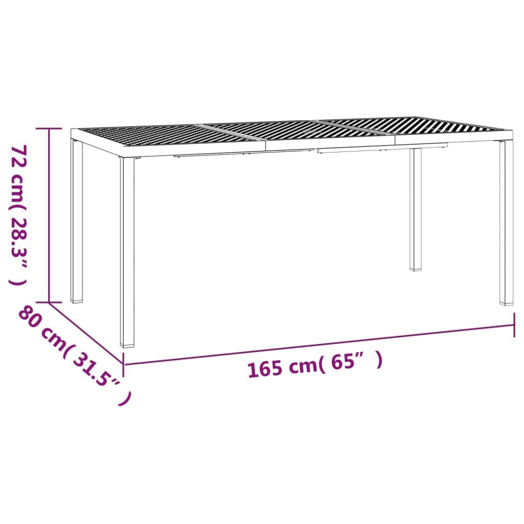 Puutarhapöytä antrasiitti 165x80x72 cm teräs hinta ja tiedot | Puutarhapöydät | hobbyhall.fi