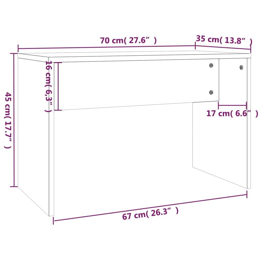 Peilipöytäsarja ruskea tammi 74,5x40x141 cm hinta ja tiedot | Peilipöydät | hobbyhall.fi