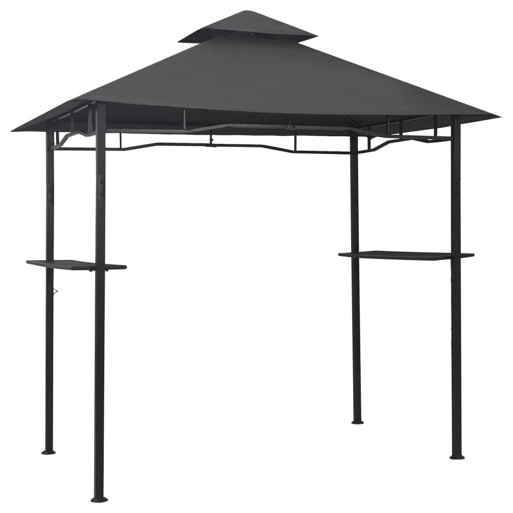 BBQ-huvimaja 240x150x255 cm antrasiitti teräs hinta ja tiedot | Puutarhapaviljongit | hobbyhall.fi