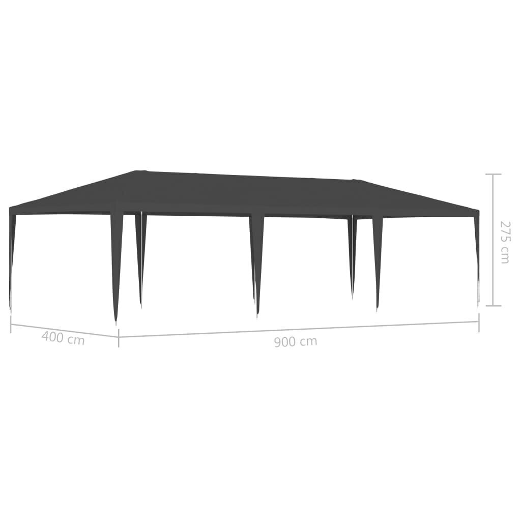 Ammattilaisten juhlateltta 4x9 m antrasiitti 90 g/m² hinta ja tiedot | Puutarhapaviljongit | hobbyhall.fi