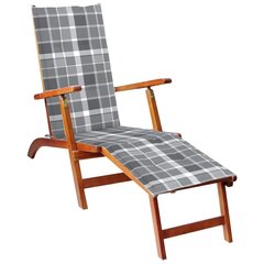 Ulkoterassi tuoli jalkatuella ja tyynyllä, ruskea hinta ja tiedot | Aurinkotuolit | hobbyhall.fi