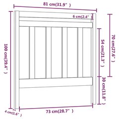 Sängynpääty 81x4x100 cm täysi mänty hinta ja tiedot | Sängyt | hobbyhall.fi