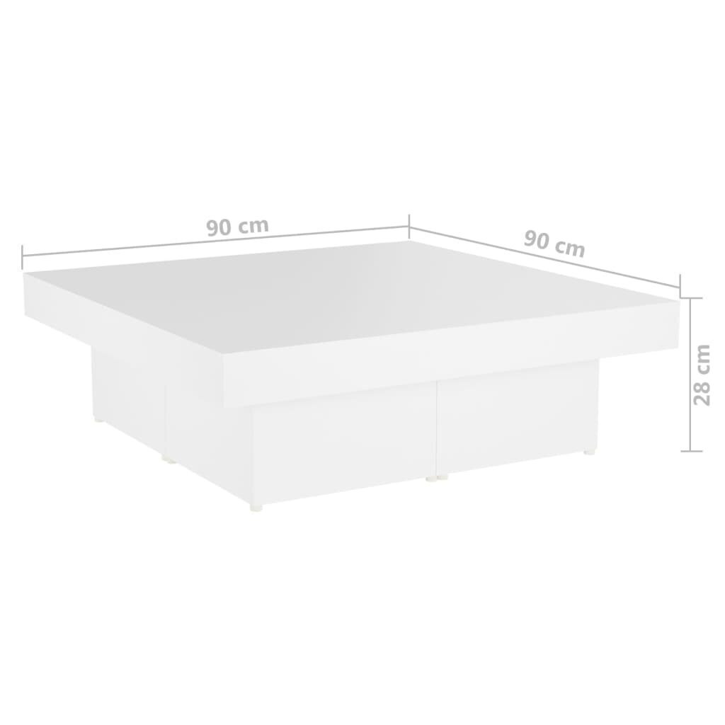 Sohvapöytä valkoinen 90x90x28 cm lastulevy hinta ja tiedot | Sohvapöydät | hobbyhall.fi