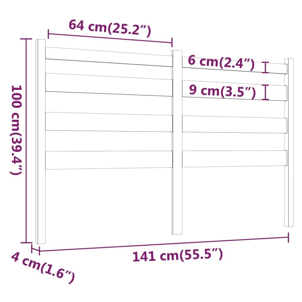 Sängynpääty 141x4x100 cm täysmänty hinta ja tiedot | Sängyt | hobbyhall.fi