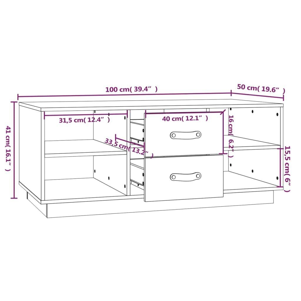 Sohvapöytä 100x50x41 cm täysi mänty hinta ja tiedot | Sohvapöydät | hobbyhall.fi