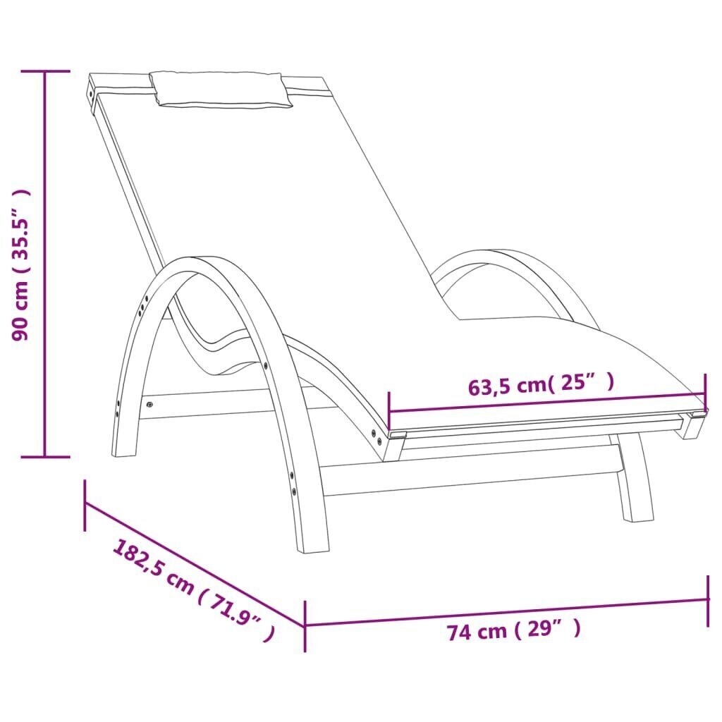 Solarium tyynyllä , harmaa hinta ja tiedot | Aurinkotuolit | hobbyhall.fi