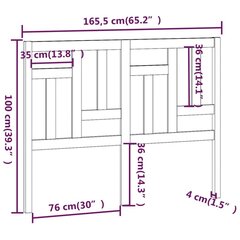 Sängynpääty musta 165,5x4x100 cm täysi mänty hinta ja tiedot | Sängyt | hobbyhall.fi