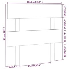 Sängynpääty hunajanruskea 103,5x3x81 cm täysi mänty hinta ja tiedot | Sängyt | hobbyhall.fi