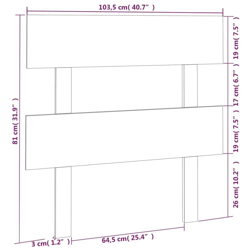 Sängynpääty hunajanruskea 103,5x3x81 cm täysi mänty hinta ja tiedot | Sängyt | hobbyhall.fi