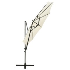 Riippuva aurinkovarjo tangolla ja LED-valoilla hiekka 300 cm hinta ja tiedot | Aurinkovarjot ja markiisit | hobbyhall.fi