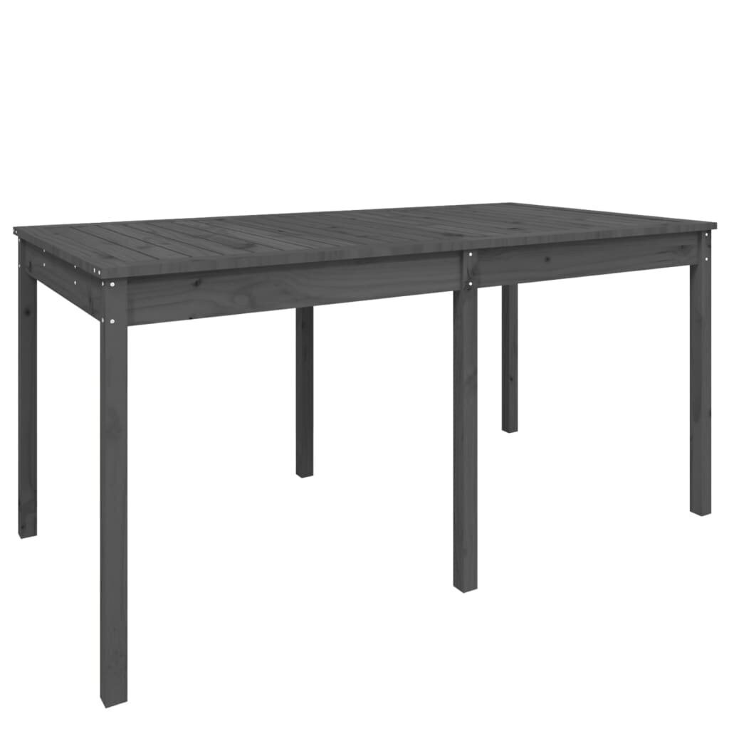 Puutarhapöytä harmaa 159,5x82,5x76 cm täysi mänty hinta ja tiedot | Puutarhapöydät | hobbyhall.fi