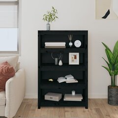 Kirjahylly musta 80x35x126 cm täysi mänty hinta ja tiedot | Kaapit | hobbyhall.fi
