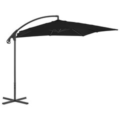 Riippuva aurinkovarjo teräspylväällä 250x250 cm musta hinta ja tiedot | Aurinkovarjot ja markiisit | hobbyhall.fi