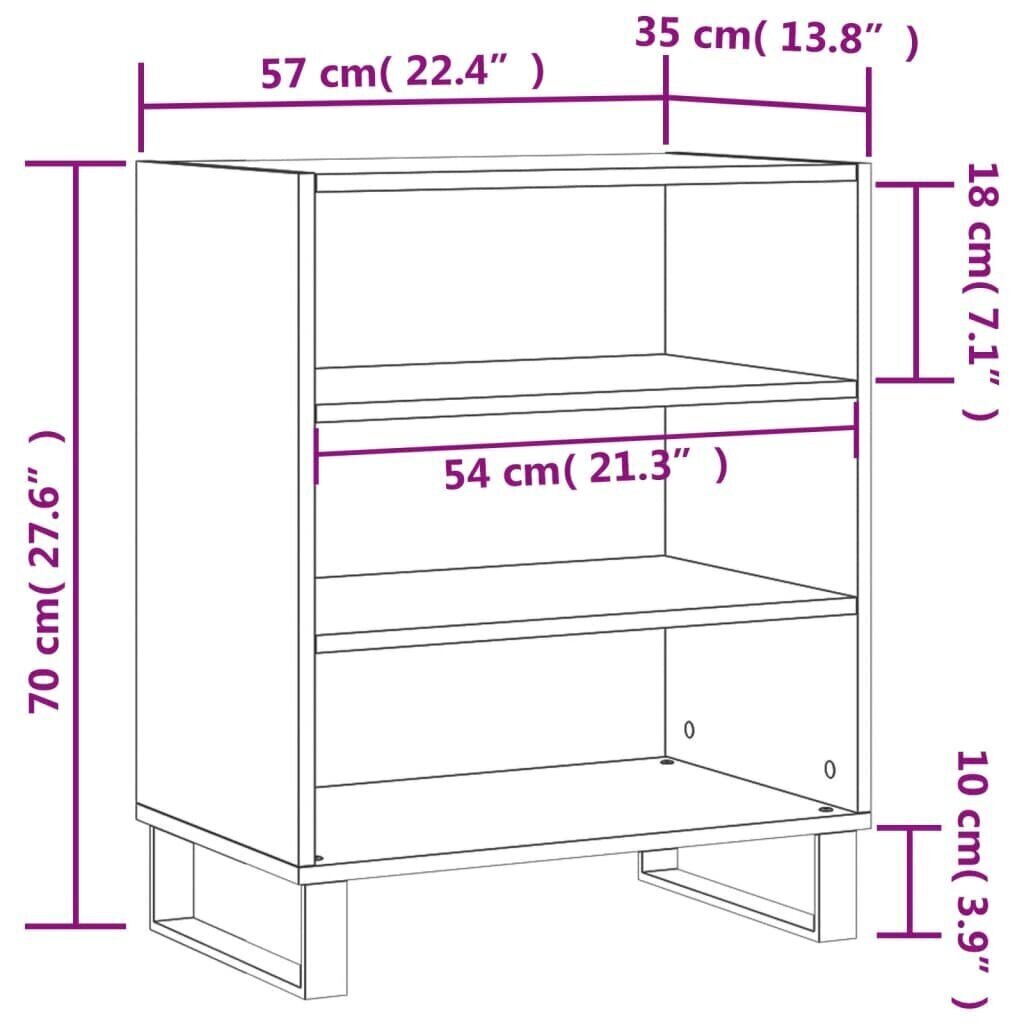 Senkki ruskea tammi 57x35x70 cm tekninen puu hinta ja tiedot | Olohuoneen kaapit ja lipastot | hobbyhall.fi