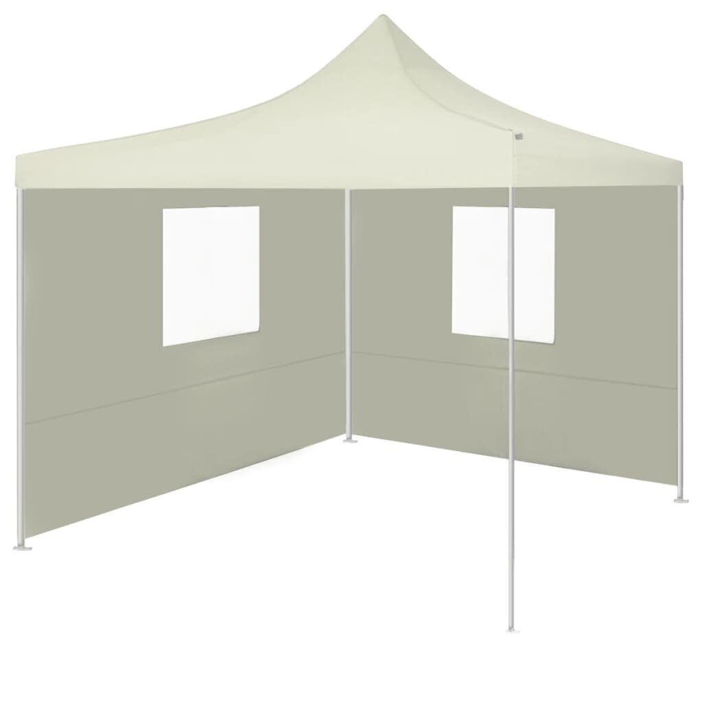 Kokoontaittuva juhlateltta 2 sivuseinää 2x2 m teräs kerma hinta ja tiedot | Puutarhapaviljongit | hobbyhall.fi