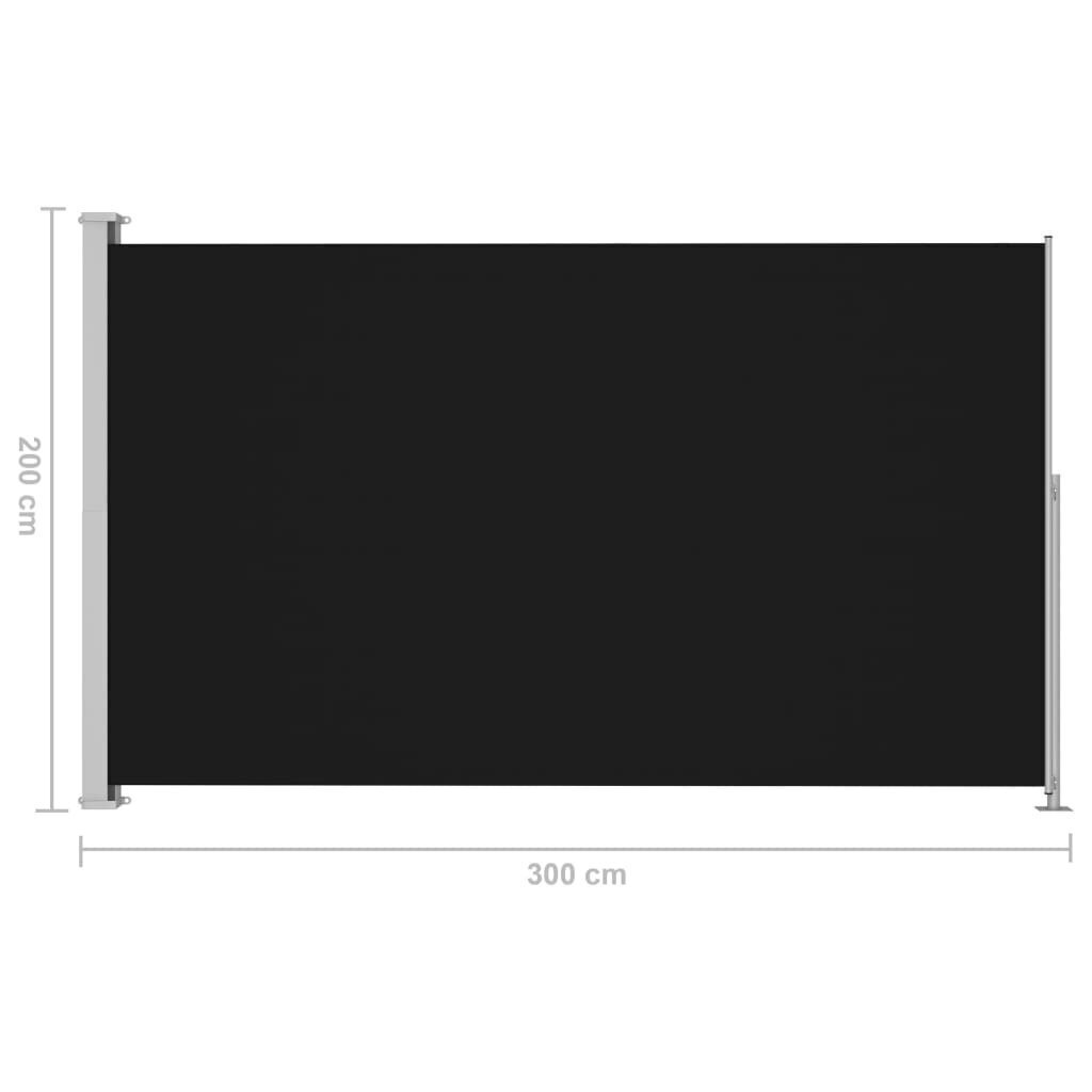 Sisäänvedettävä terassin sivumarkiisi 200x300 cm musta hinta ja tiedot | Aurinkovarjot ja markiisit | hobbyhall.fi